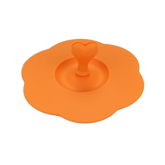 Leak-Proof Silicone Heart-Shaped Coffee Mug Lid with Suction Cup, Heart Silicone Leakproof Coffee Mug Suction Lid Cap Airtight Seal Cup Cover