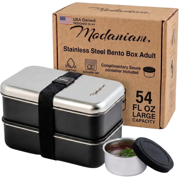 Leak Proof Stainless Steel Bento Box, Stainless Steel Lunch Box For Adults, Metal Bento Box, Japanese Lunch Container, Large With Compartment, Korean Bentobox, Non Toxic, Microwave Safe