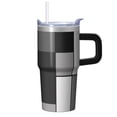 thumbnail image 1 of Leak-Proof Straw Lid 20oz Stainless Steel Tumbler with Handle, Geometric Design Double Wall Insulated Coffee Mug, 1 of 5