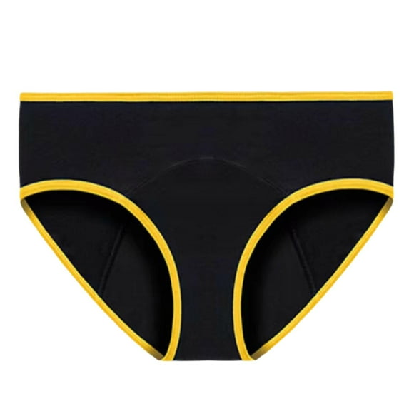 Leak Proof Underwear for Women, Audhol Women's Plus Size Underwear Physiological Pants Cotton Pants Leggings Womens Period Underwear Yellow I