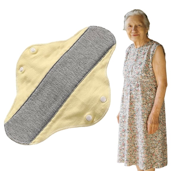 Leak-Proof & Washable Reusable Cloth Menstrual Pads, Soft Microfiber Absorbent Panty Liners with Cotton Core, Eco-Friendly Postpartum Incontinence, Yellow, By Preplabs