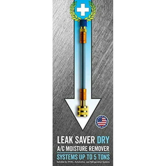 Leak Saver Direct Inject Dry A/C Moisture Remover (No Leak Sealant, Moisture Remover Only) - For Systems Up to 5 Tons - Converts Moisture into Synthetic Oil - Created and Used by HVAC Pros - USA Made