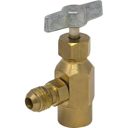Leak Saver K28 (ICOR Style) 7/16?€ Female to 1/4?€ Male Brass Can Tap Adapter for Use Upright Charging Self-Sealing Refrigerant Cans and K-28 Compatible Refrigerant Cans - Made in USA