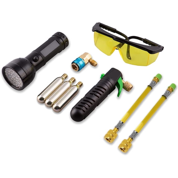 Leak Saver Leak Shot Dye Inject Kit - Complete UV Dye Refrigerant Leak Detection Kit for Automotive, Home, Commercial, Marine Air Conditioner, and Refrigeration Systems - Made in The USA