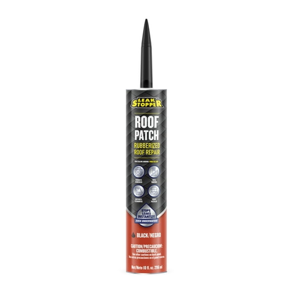 (2 pack) Leak Stopper Roof Patch, Black, 10 oz Tube