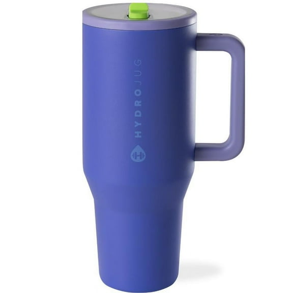 Leak-proof insulated tumbler with flip-top straw and cup holder, fits thermos bottle lid