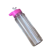 LeakProof Sports Water Bottles 700ml Clear Plastic Bottles with Straw Wide Mouth Cup for Gym Cycling Hiking Camping