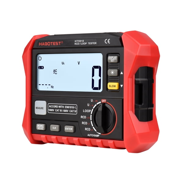 Leakage Switch Tester,1000 Data Voltmeter Tester Rcd/loop Tester 4.7-inch Lcd Resistance Rcd/loop Tester 1000 Resistance Meter Data Voltmeter With Meter Switch Tester Adben Saante Black & Red