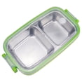 thumbnail image 1 of Leakproof 2 Compartment Lunch Box, Stainless Steel Inner Pp Outer Bento Container, Portable Meal Prep Box for Office Travel Outdoors, Airtight Silicone Seal, A Bento Box, 1 of 5