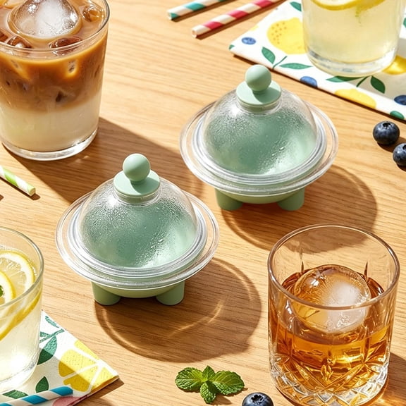 Leakproof 6.5cm Large Ice Sphere Mold, slow dilution big ice design, smooth easy ice separation, durable reusable ice making tool craft round ice balls for whiskey cocktail bar beverage making