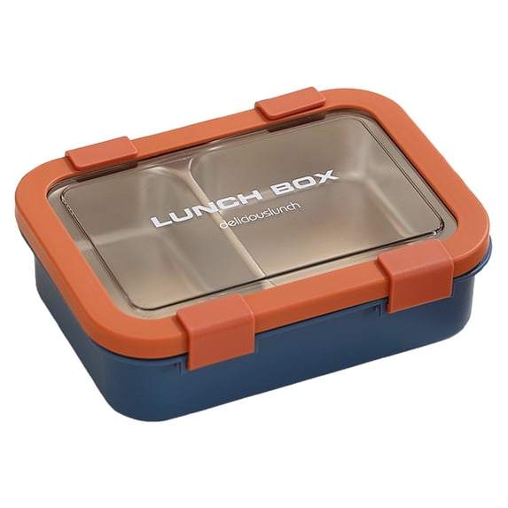 Leakproof Compartment Lunch Container, Stainless Steel Bento Box with Secure Lids, Portable Food Storage for Office Picnic, Removable Tray, Dishwasher Safe, A Bento Box