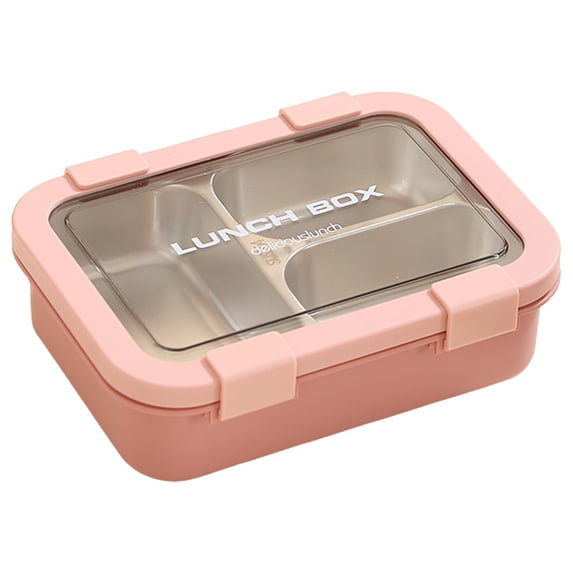 Leakproof Compartment Lunch Container, Stainless Steel Bento Box with Secure Lids, Portable Food Storage for Office Picnic, Removable Tray, Dishwasher Safe, A Bento Box