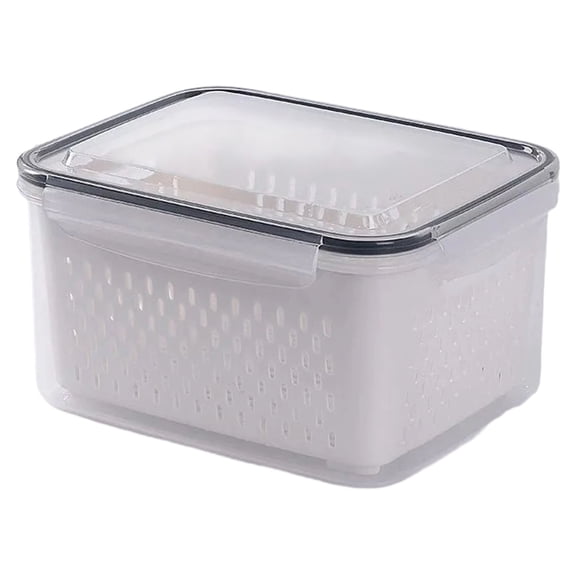 Leakproof Fridge Storage Containers with Removable Colander, Double-Layer Food Containers for Berries, Vegetables, Produce Preservation, and Refrigerator Organization
