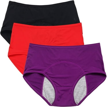 Leakproof Ladies Underwear, Leakproof Panties for Over 60, Incontinence Underwear for Women (3Pcs-C,L)