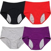 Leakproof Ladies Underwear, Leakproof Panties for Over 60, Incontinence Underwear for Women (4Pcs-A,2XL)