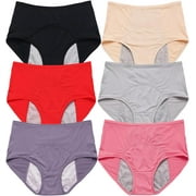 Leakproof Ladies Underwear, Leakproof Panties for Over 60, Incontinence Underwear for Women (6Pcs,2XL)