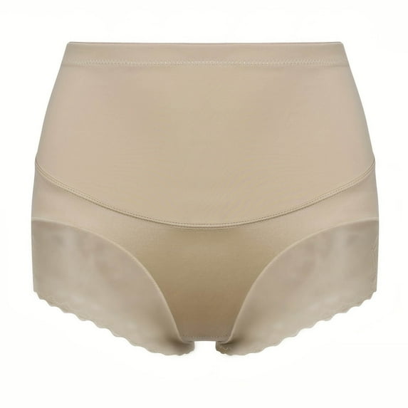 Leakproof Ladies Underwear Women High Waisted Hip Lifting Abdominal Tightening and Seamless Waistband Pants Cotton Underwear for Women Thong Khaki 5XL