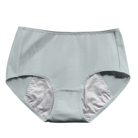 Leakproof Period Underwear for Women Plus Size Mid Waist Breathable Cotton Menstrual Panties Pack Blue XL