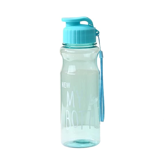 Leakproof Sports Water Bottle with Handle Strap & Flip Top, Reusable Drink Bottle for School, Office, Gym, Cycling & Daily Use(Blue,650ML / 22Oz)