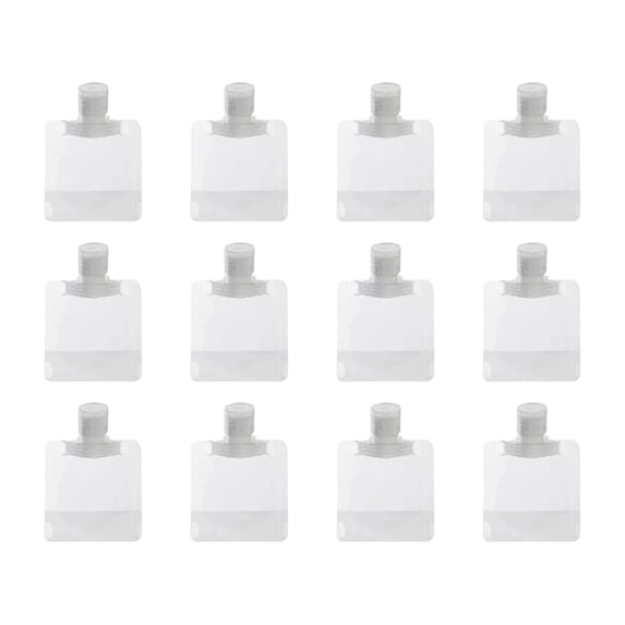 Leakproof Refillable Travel Toiletry Pouches, 12 Piece Squeezable Bag Set in 1.02 OZ Sizes, Portable Liquid Containers for Flights