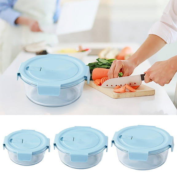 Leakproof Round Meal Prep Container – Snap Lock Lid with Vent for Freshness, Portable Lunch Box for School Work, Durable Plastic Food Keeper