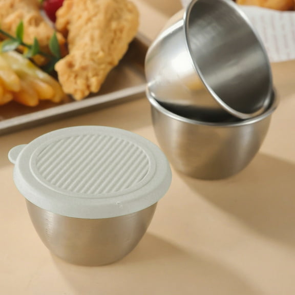 Leakproof Salad Dressing Container, Reusable Stainless Steel Sauce Container with Lid, Travel, Lunch Box, and Picnic Dressing Holder for On-the-Go