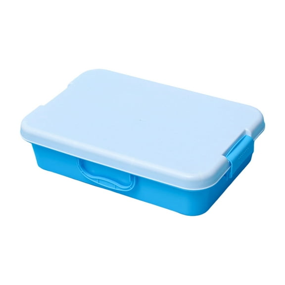 Leakproof Sensory Play Trays Stackable Sandbox Organizers With Lid For Art Supplies Outdoor Toy Blue Green Design