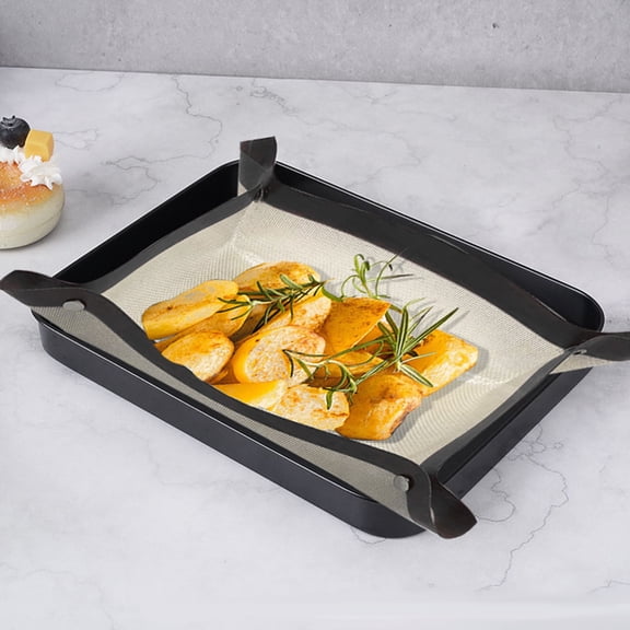 Leakproof Silicone Baking Mat,Tapis de Cuisson en Silicone de Haute,Snap Lock Edges Nonstick Oven Liners,Corners Snap into Leak Proof Roasting Tray,Reusable Heat Resistant Fiber Cooking Sheet