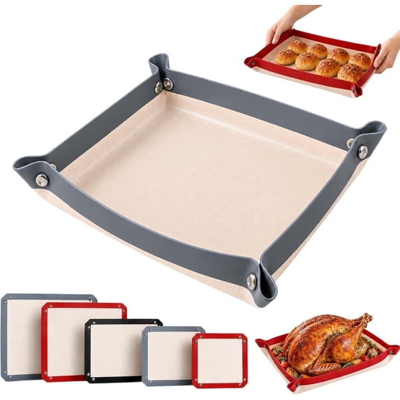 Leakproof Silicone Baking Mat with Snap-Lock Edges, Extra Thick Oven ...