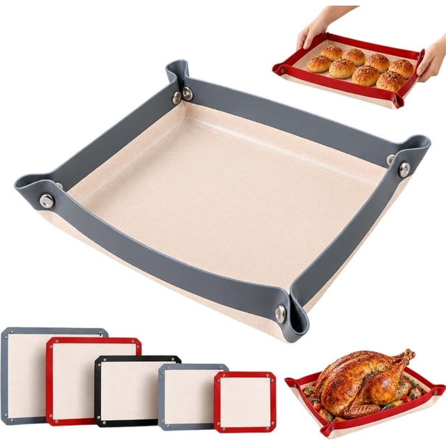 Leakproof Silicone Baking Mat with Snap-Lock Edges, Extra Thick Oven ...