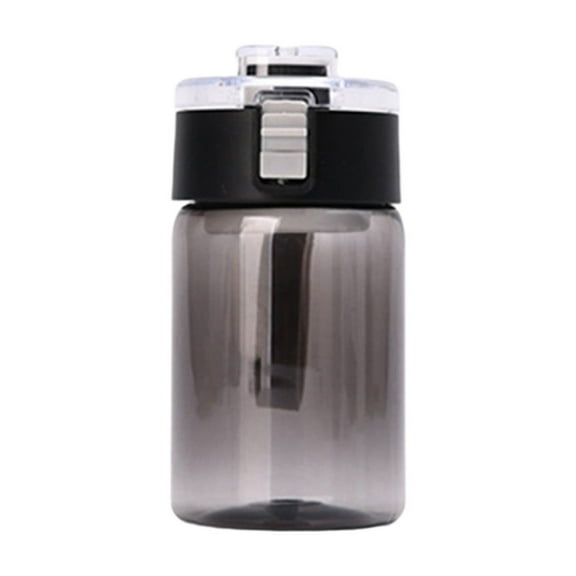 Leakproof Sports Water Bottle With Handle | 350ml Gym Fitness Water Bottle | Yoga Exercise Space Cup | White or Black Plastic Bottle | 1-Pack