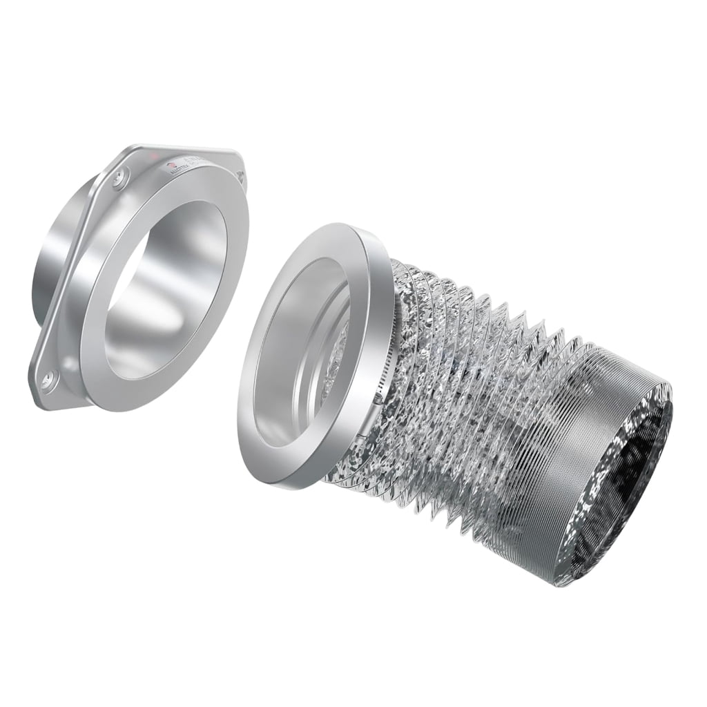 Leakproof Steel Dryer Exhaust Coupler Magnetic Locking 180 Degree Vents Connector