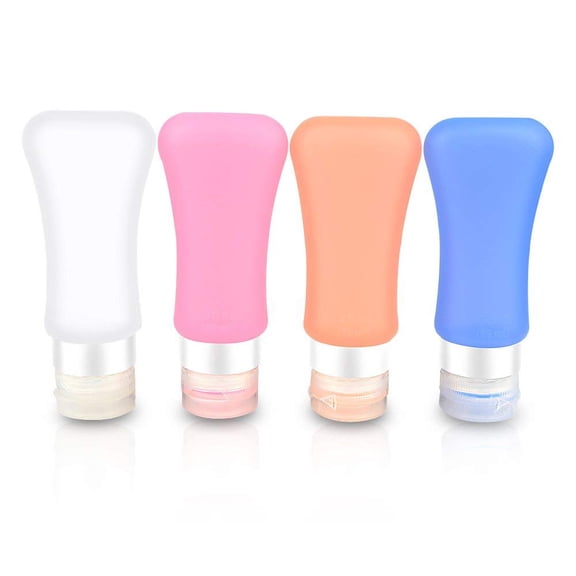 Leakproof Travel Bottles Set - TSA Approved Leakproof and Squeezable Silicone Travel Containers and Protable Clear Travel Bag - For Shampoo, Conditioner, Lotion