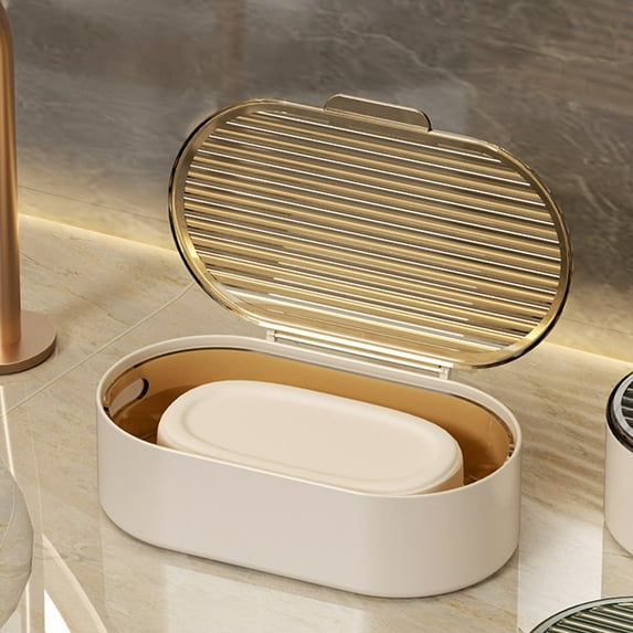 Leakproof Travel Soap Case With Lid | Draining Portable Soap Bar Container | Elegant Minimalist Design | Well-Ventilated Fast Drainage | Durable Plastic | 1 Unit | 5.9x4.33x2.16in | For Bathroom