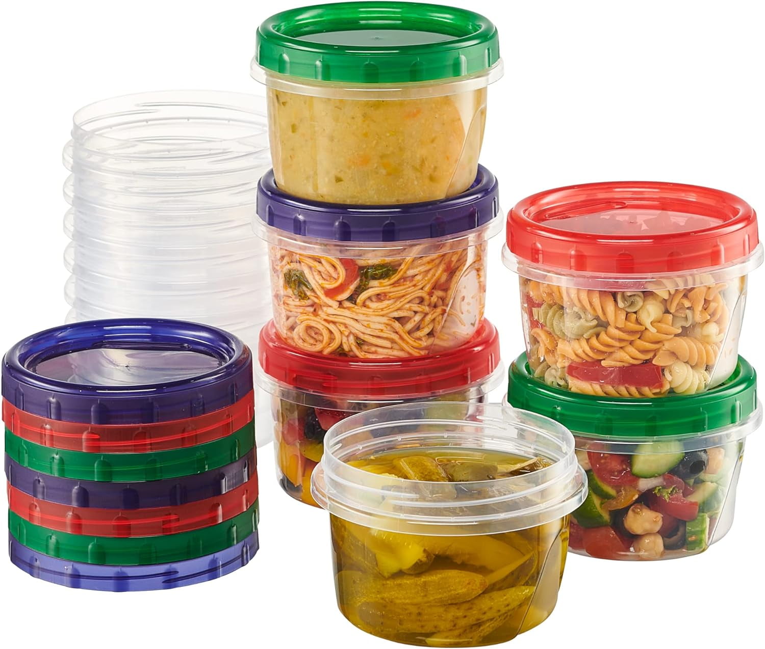 Leakproof Twist Top Food Storage Containers 16 oz (24 Pack) BPAFree