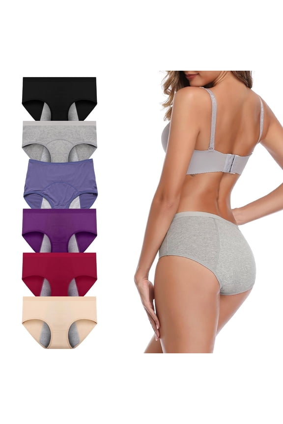 Leakproof Underwear Panties, Women's Cotton Period Underwear: Easy-Clean Menstrual & Postpartum Briefs