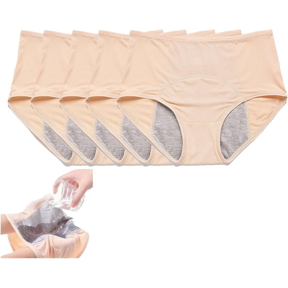 Leakproof Underwear Panties  for Women, Middle Waisted Panties for Women over 60, Reusable Protective Briefs
