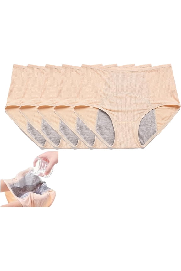 Leakproof Underwear Panties for Women, Middle Waisted Panties for Women over 60, Reusable Protective Briefs