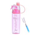thumbnail image 1 of Leakproof Water Bottle With Extra Spray Head & Straw 600ml Sports Water Bottle Drinking And Spraying Misting Bottle For Cooling And Hydration, Gym, Sports, Outdoors And Office, Pink, 1 of 6