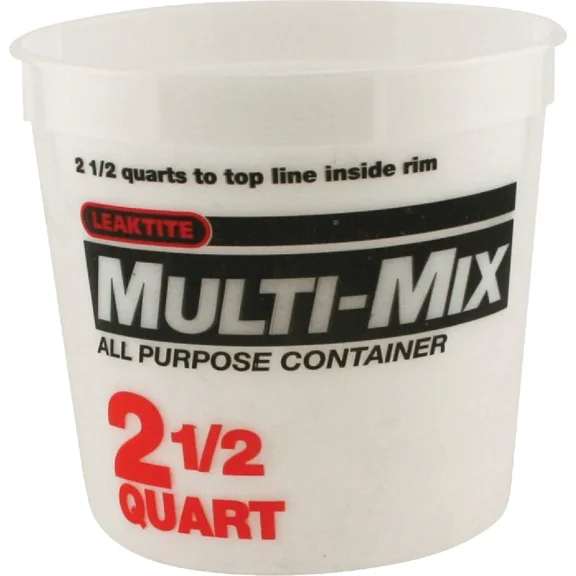 Leaktite 2.5 Qt. Semi-Transparent Multi-Mix All Purpose Mixing And Storage