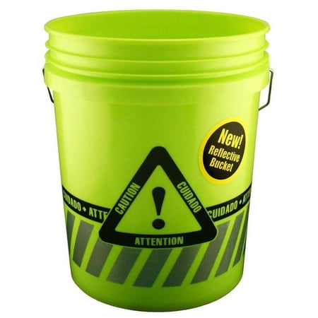 Leaktite 5 gal Reflective Caution Bucket