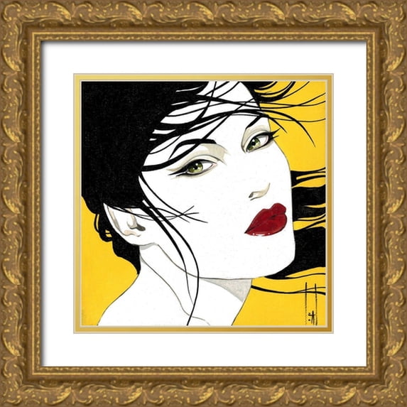 Leal, Steve 12x12 Gold Ornate Wood Framed with Double Matting Museum Art Print Titled - Christine