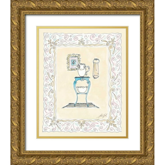 Leal, Steve 12x14 Gold Ornate Wood Framed with Double Matting Museum Art Print Titled - Toilette III