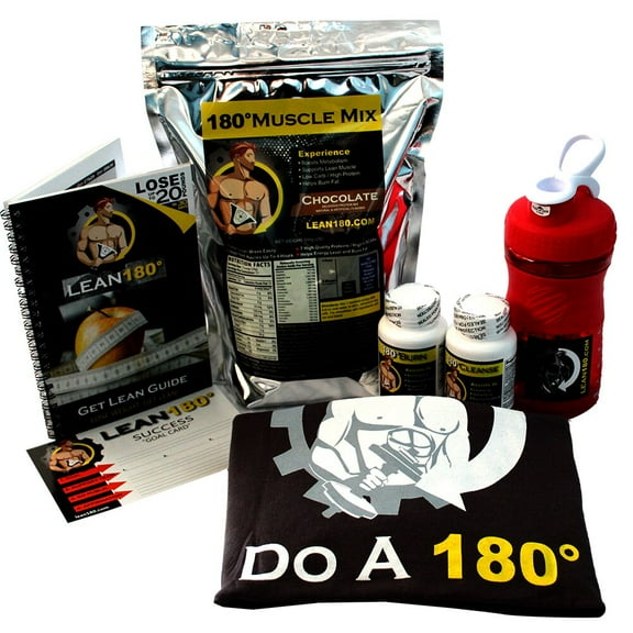 Lean 180 - 30 Day Weight Loss Challenge - Diet Plan to Lose Weight and Get Lean - Everything You Need - 180 Muscle Mix Shakes, Burn and Cleanse Supplements
