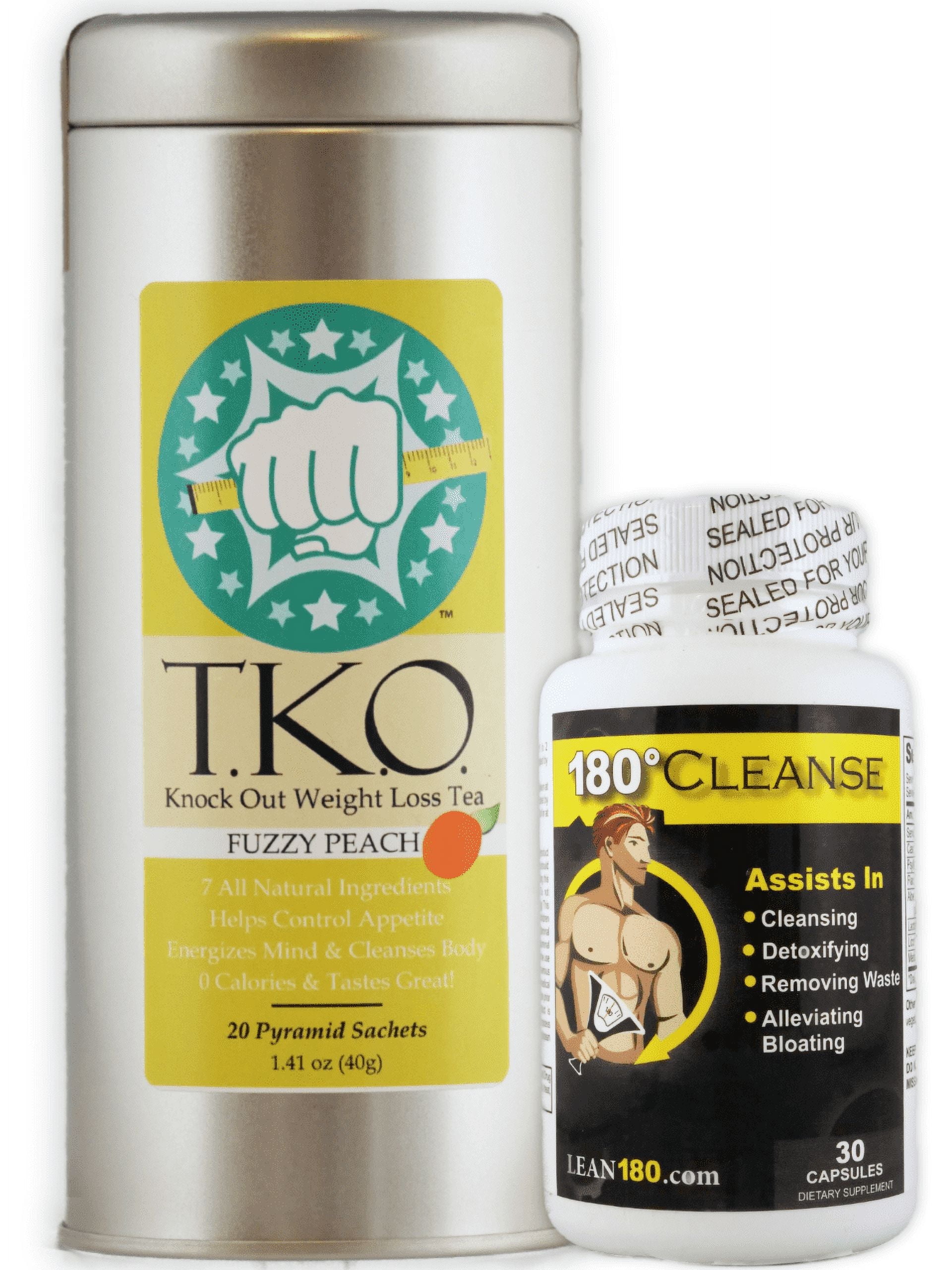 Lean 180 | Extra Strength Kit | T.K.O. Tea and 180 Cleanse | Peach ...