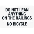 thumbnail image 1 of Do Not Lean Anything On The Railings No Bicycles Warning,Bike Security Metal Signs for Home Busines Outdoor Indoor Road Yard Garage Street Wall Caution Decor 12 x 8 Inch, 1 of 4