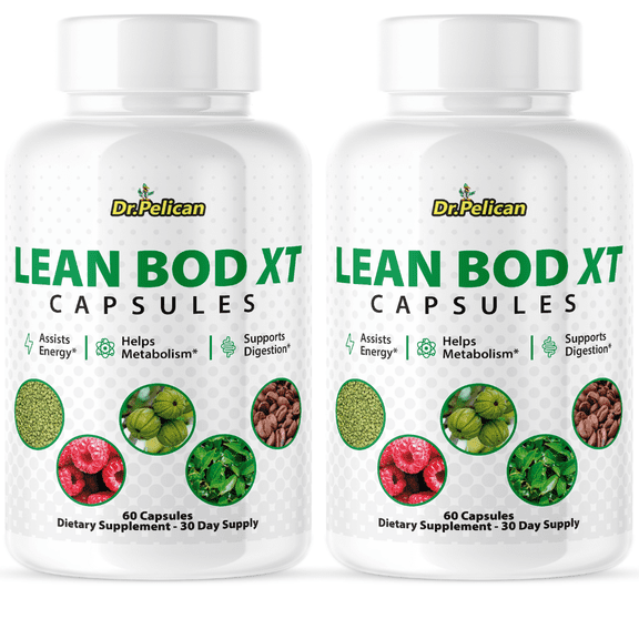 Lean Bod XT- Digestive Support- 2 Bottles- 120 Capsules