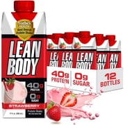 Lean Body Strawberry Protein Shake, 14oz Bottles, 12-Pack