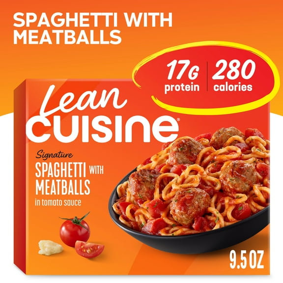 Lean Cuisine Spaghetti with Meatballs Microwave Meals for Lunch or Dinner, 9.5 oz (Frozen)