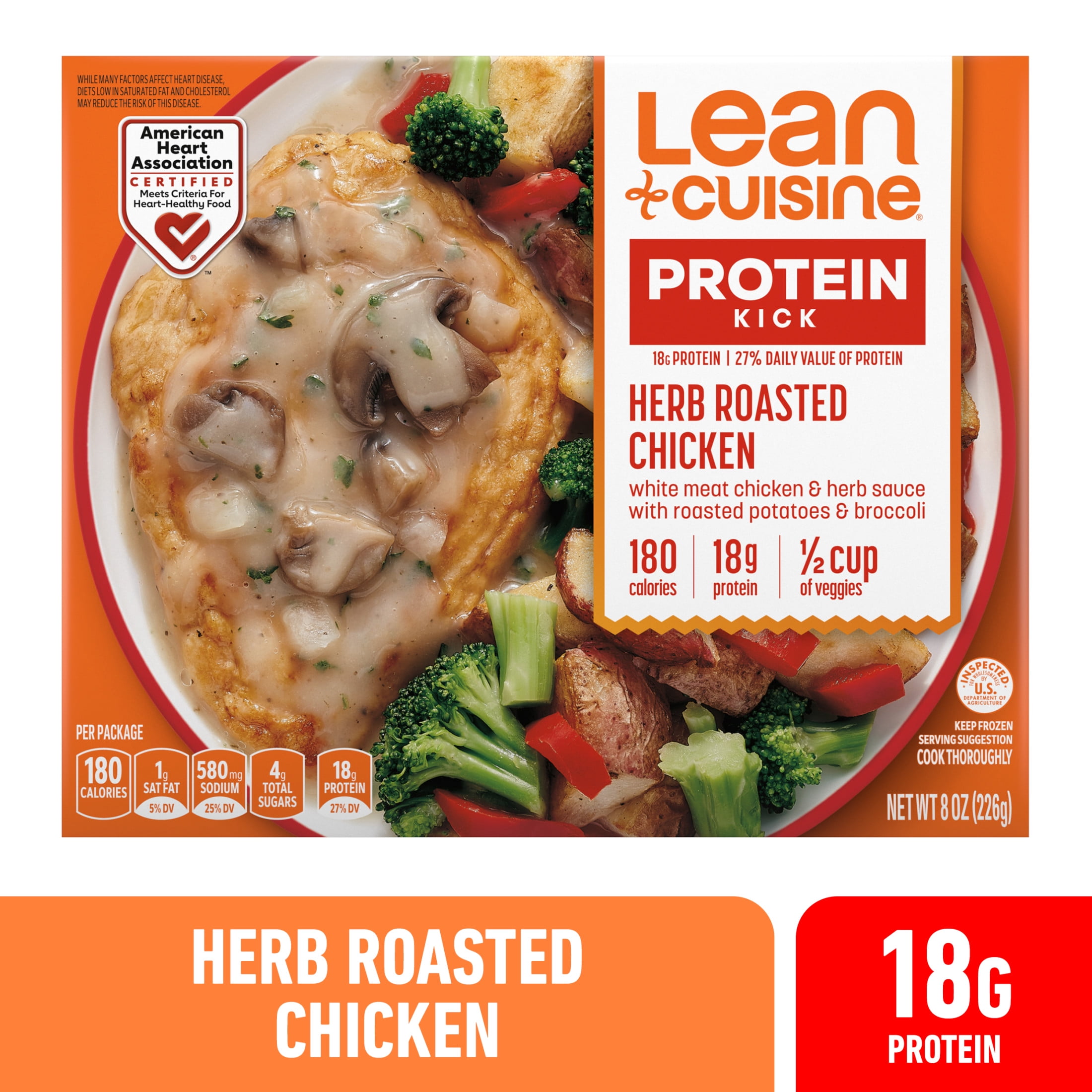 Lean Cuisine Herb Roasted Chicken Microwavable Meals for Lunch or Dinner, 8 oz (Frozen)